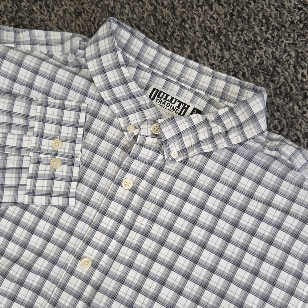 Duluth Mens Long Sleeve Untucked Relaxed Fit Armachillo Plaid Button Down 2XL